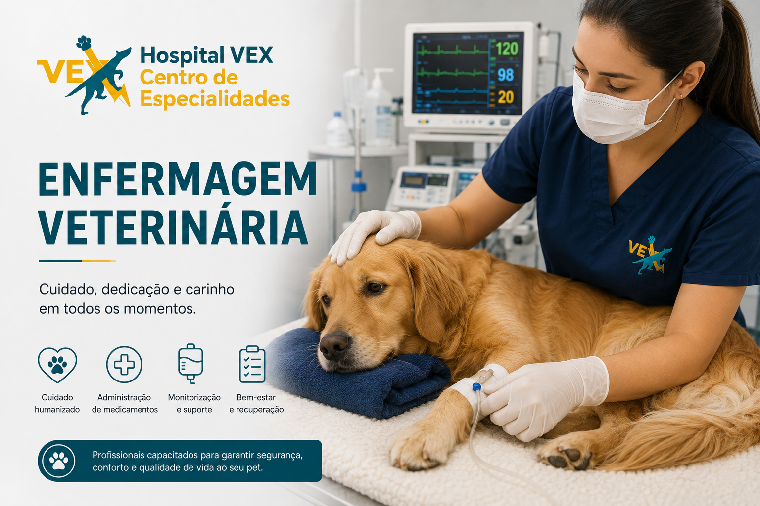 Enfermagem Veterinária no VEX Hospital